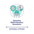Operating within planetary boundaries concept icon Royalty Free Stock Photo