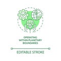 Operating within planetary boundaries green concept icon Royalty Free Stock Photo