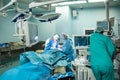Operating room, surgeons perform an operation, a team of professional surgeons working in the operating room with modern