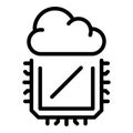 Operating system cloud processor icon, outline style