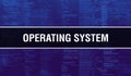 OPERATING SYSTEM with Digital java code text. OPERATING SYSTEM and Computer software coding vector concept. Programming coding
