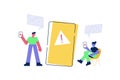 Operating system error warning or lost internet Royalty Free Stock Photo