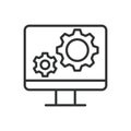 Operating System, icon in line design. Operating system, OS, software, platform, computer, technology, system on white Royalty Free Stock Photo
