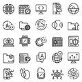 Operating system icons set, outline style Royalty Free Stock Photo