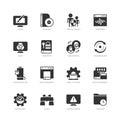 Operating system and its management icons in glyph style Royalty Free Stock Photo