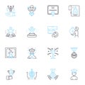 Operating system linear icons set. Windows, Linux, Macintosh, Unix, Android, iOS, Ubuntu line vector and concept signs