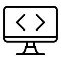 Operating system programming icon, outline style Royalty Free Stock Photo