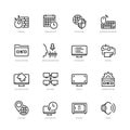 Operating system tools icons in thin line style