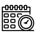 Operating system update calendar icon, outline style