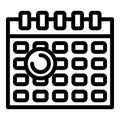 Operating system update time icon, outline style