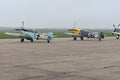 Operatioal German Fighter Aircraft Lined Up On Runway Royalty Free Stock Photo