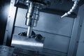 The operation of CNC milling machine . Royalty Free Stock Photo