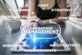 Operation management business and technology concept on the virtual screen.