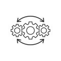 Operation project icon in flat style. Gear process vector illustration on white isolated background. Technology produce business Royalty Free Stock Photo