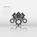 Operation project icon in flat style. Gear process vector illustration on white isolated background. Technology produce business Royalty Free Stock Photo