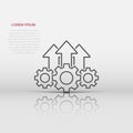 Operation project icon in flat style. Gear process vector illustration on white isolated background. Technology produce business Royalty Free Stock Photo