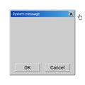 Operation system blank window with two buttons