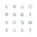 Operation system line icons collection. Windows, Linux, Mac, Android, iOS, Blackberry, Ubuntu vector and linear