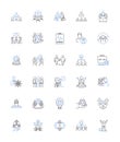 Operation system line icons collection. Windows, MacOS, Linux, Android, iOS, Ubuntu, Chrome OS vector and linear