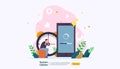 operation system update progress concept. data synchronize process and installation program. illustration web landing page