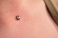 Operation to install microdermal piercing. Professional placing