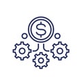 operational costs line icon, vector