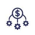 operational costs optimization icon, vector
