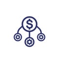 operational costs optimization icon on white