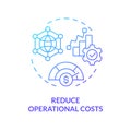 Operational costs reduce blue gradient concept icon