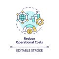 Operational costs reduce multi color concept icon