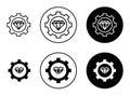 Operational excellence icon vector set on white background