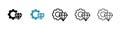 Operational excellence icon vector set on white background