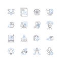 Operational growth line icons collection. Expansion, Optimization, Efficiency, Productivity, Scaling, Streamlining