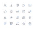Operational identity line icons collection. Verification, Authentication, Authorization, Access, Recognition, Validation