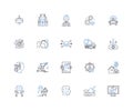 Operational line icons collection. Efficiency, Functionality, Optimization, Streamlining, Integration, Coordination Royalty Free Stock Photo