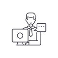 Operational meeting line icon concept. Operational meeting vector linear illustration, symbol, sign