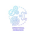 Operational nimbleness blue gradient concept icon