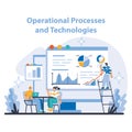 Operational processes and technologies concept. Flat vector illustration.