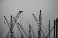 Under Construction - Several cranes at Work Royalty Free Stock Photo