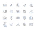 Operational workplace line icons collection. Efficiency, Procedures, Productivity, Technology, Quality, Safety, Workflow