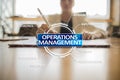 Operations management business and technology concept on virtual screen. Royalty Free Stock Photo