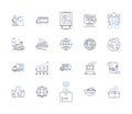 Operations management line icons collection. Efficiency, Strategy, Planning, Logistics, Quality, Production, Inventory