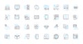 Operations manual linear icons set. Standardization, Guidelines, Procedures, Processes, Documentation, Policies Royalty Free Stock Photo