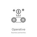 operative icon vector from business partnership collection. Thin line operative outline icon vector illustration. Outline, thin