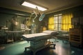 operative room with empty transplant table and equipment Royalty Free Stock Photo