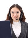 Operator brunette business Royalty Free Stock Photo