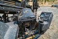 Operator console on a Ditch Witch JT30 Directional Drill by the side of the road in Idaho, USA - July 30, 2021