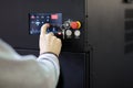 Operator controls modern equipment