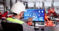 Operator And Engineer Monitor SCADA System Royalty Free Stock Photo