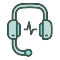 Operator headset icon outline vector. Call center